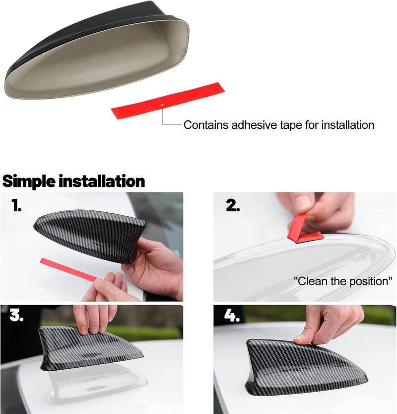 Thenice for 11th Gen Civic Accessories Antenna Topper Car Shark Fin Cover Exterior Decoration Compatible with Honda Civic 2022 2023 2024 2025 2026 -Glossy Black - Image 4